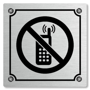 Zákaz telefonování, 148x148mm, stříbrná, Kansas